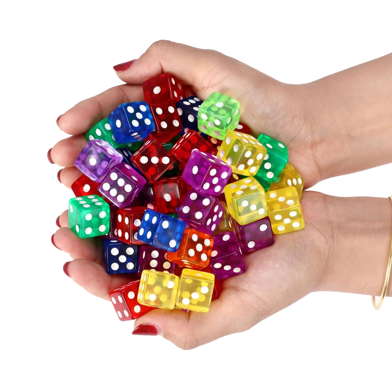 10PCS Transparent Colored Dice - Party Games Juego avis et prix