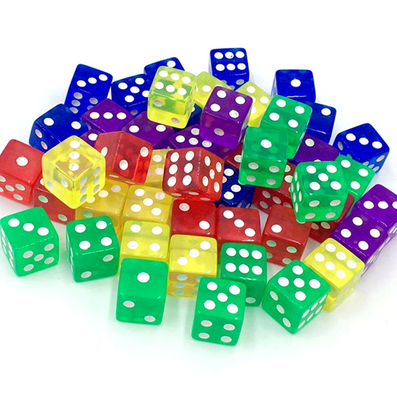 10PCS Transparent Colored Dice - Party Games Juego avis et prix