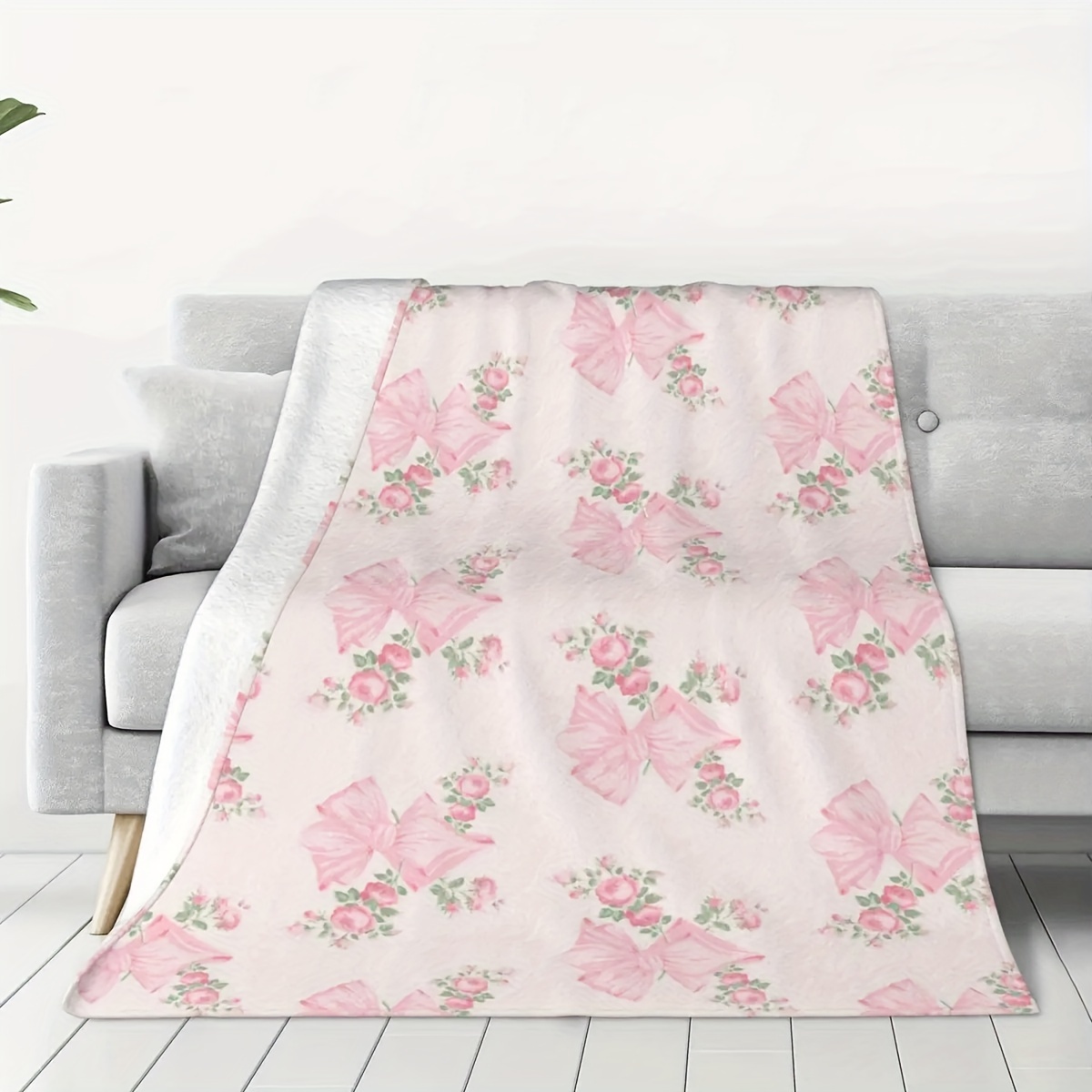 Soft Cozy Pink Bow Floral Flan - Washer Toss Set avis et prix